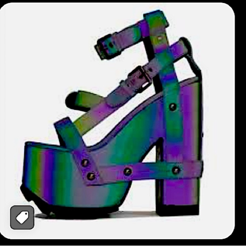 Dolls kill strappy wedges. Size 7.5 reflective!